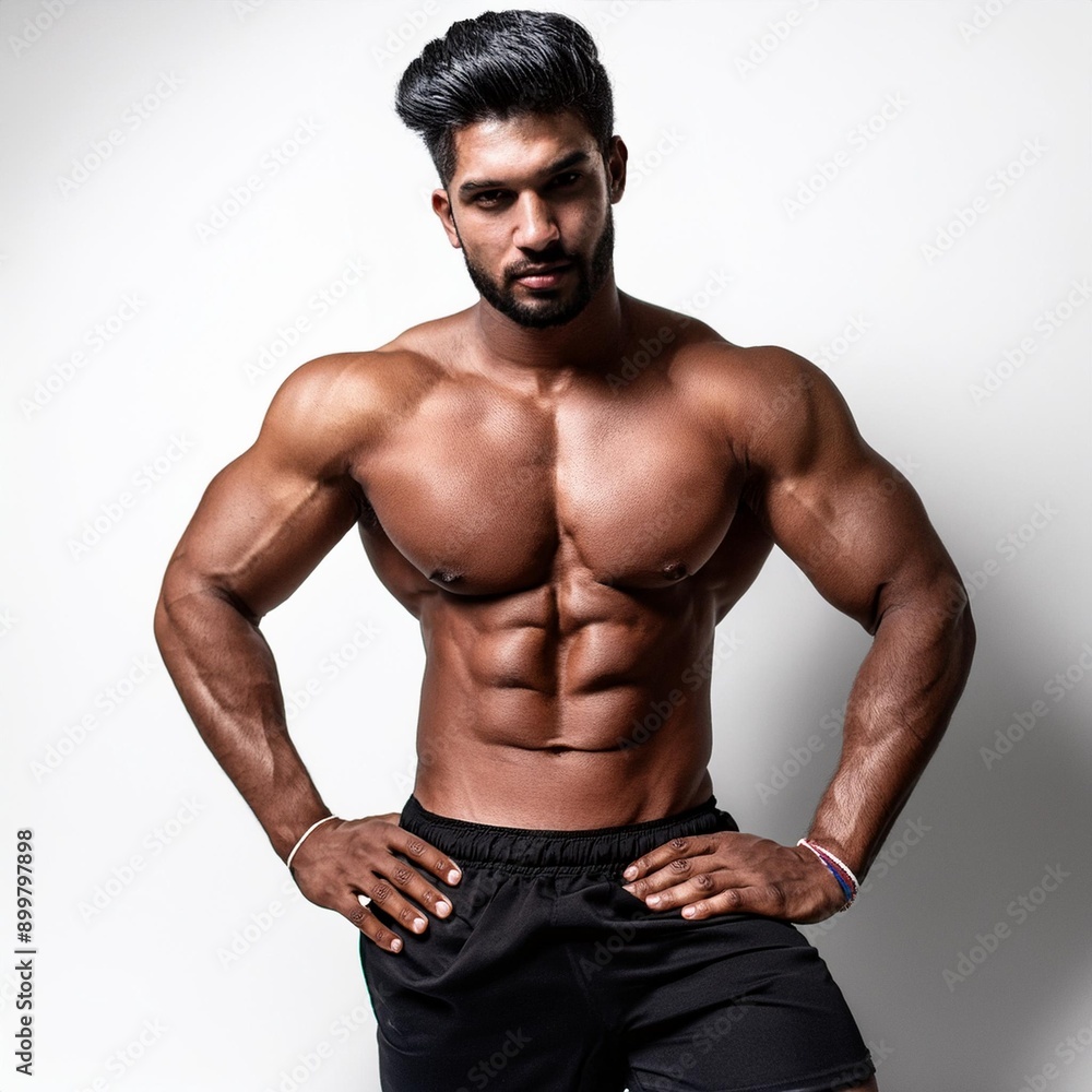 Fototapeta premium A handsome young Indian muscular men
