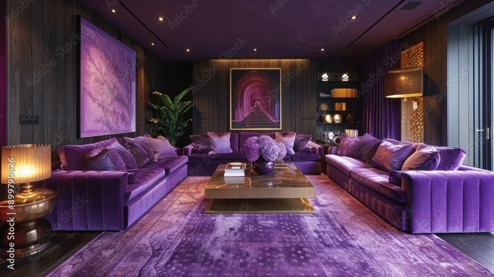 Purple Luxury Living Room Interior Design Purple Luxury Living Room Interior Design