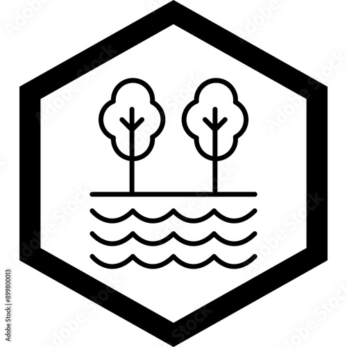 Creek Vector Icon Design