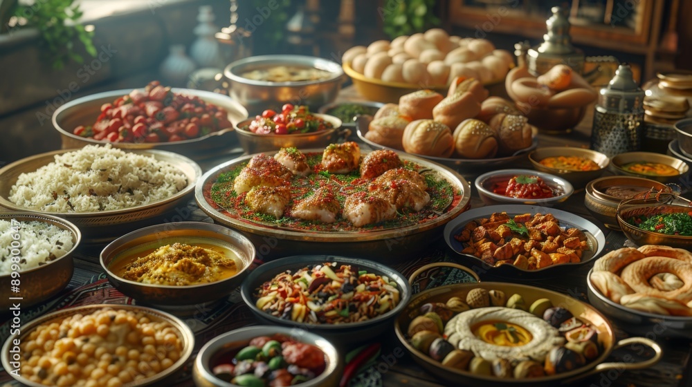 Obraz premium A Feast of Delicious Middle Eastern Dishes