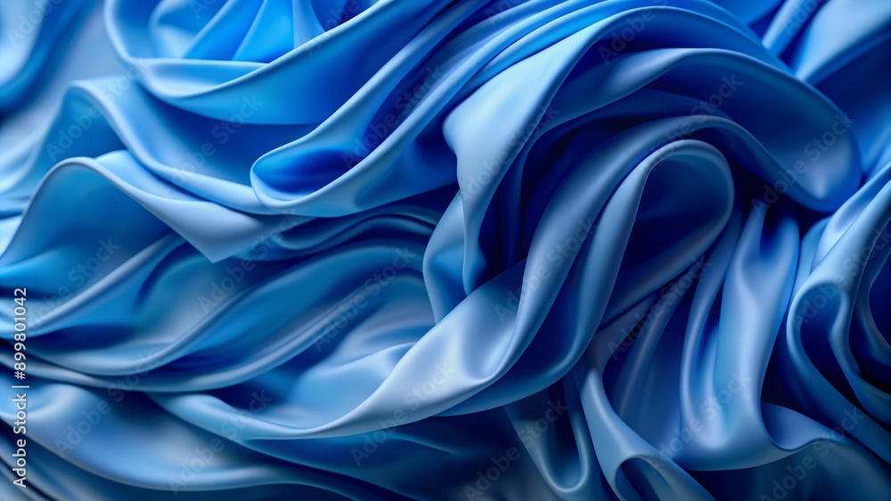 A close-up image captures the intricate and flowing textures of a blue fabric-like material. A close-up image captures the intricate and flowing textures of a blue fabric-like material.