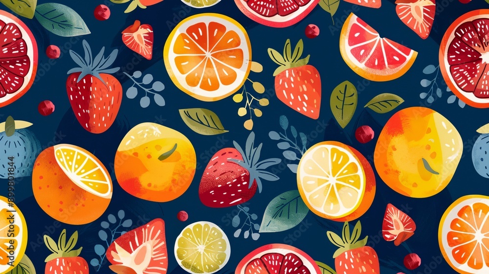 a bunch of fruit that are on a blue background a bunch of fruit that are on a blue background