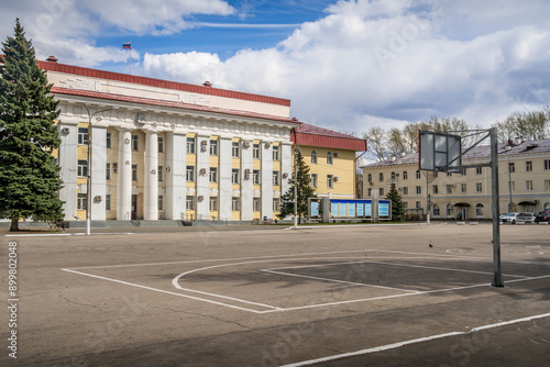 The Soviet classic building of city administration in Zhigulevsk, Samara oblast of Russia.
 photo