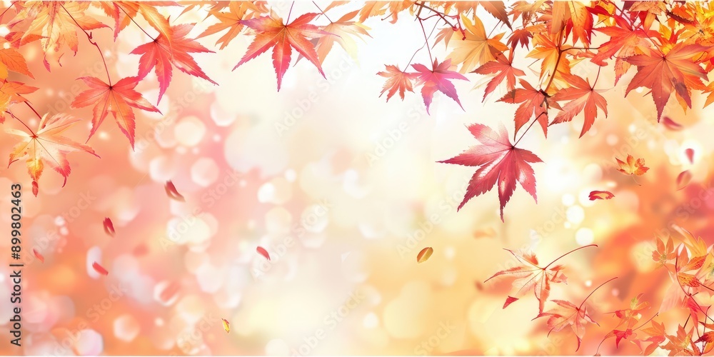 Autumn maple foliage, space. Ai generation. Autumn maple foliage, space. Ai generation.
