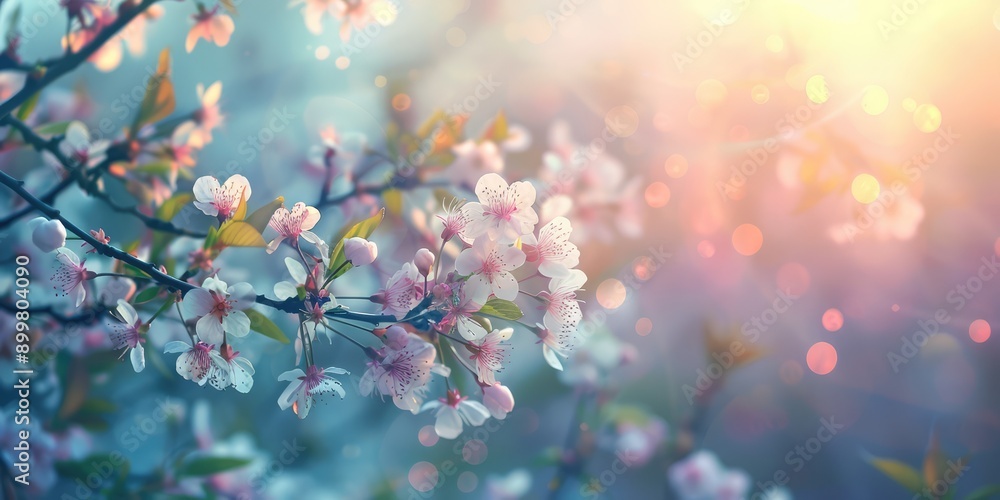 Fototapeta premium Delicate spring background. Ai generation.