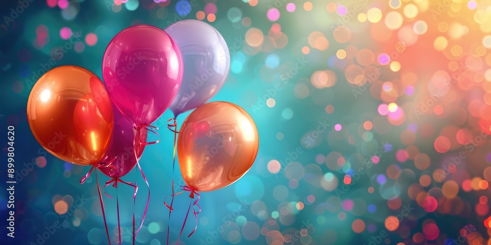Festive background with balloons. Ai generation Festive background with balloons. Ai generation
