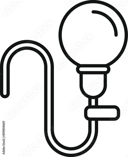 Simple line art icon of a medical enema, symbolizing colon cleansing and constipation relief