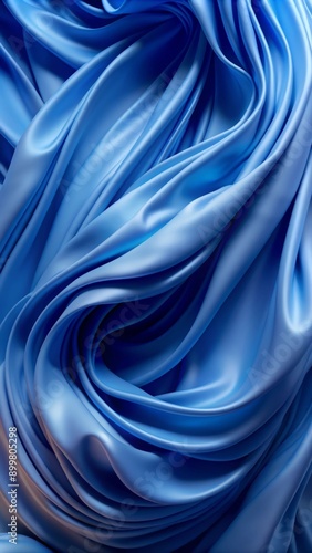 Wallpaper Mural A close-up image captures the intricate and flowing textures of a blue fabric-like material.  Torontodigital.ca