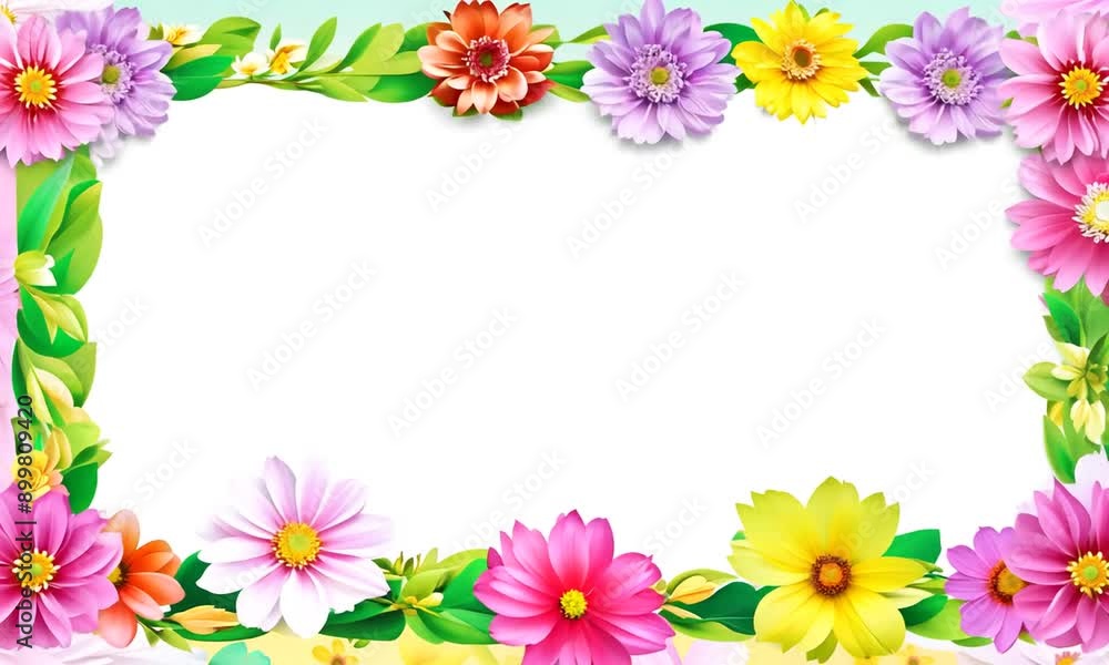 Floral Frame for Spring Greetings Floral Frame for Spring Greetings