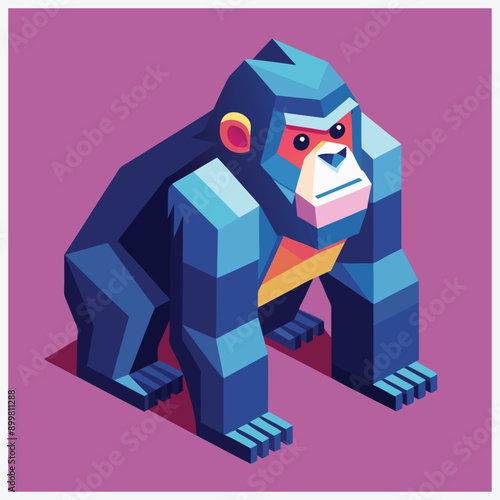 Gorilla Isometric Illustrations, Unique and Dynamic 3D Art