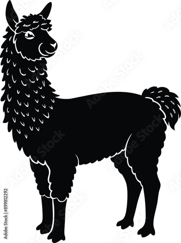 Alpaca silhouette vector art illustration White Background Free Download