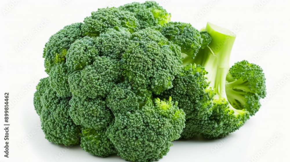 Fresh head of broccoli, isolated on a white background Fresh head of broccoli, isolated on a white background