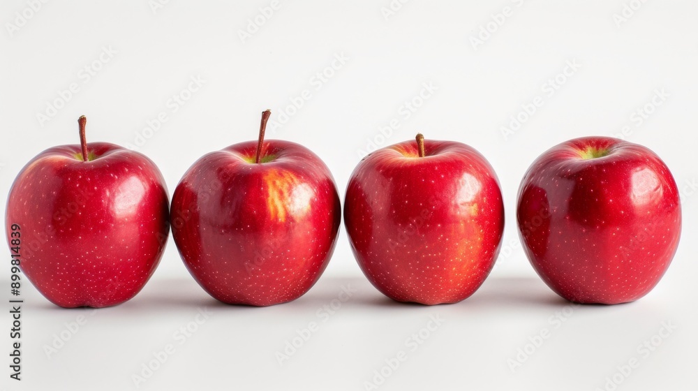 Fresh red apples arranged neatly, isolated on a white background Fresh red apples arranged neatly, isolated on a white background