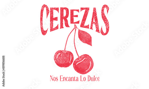 Cherry farm artwork. Love you cherry much. Cherry fruit print. Nature fruit club print design. Organic food artwork for for t-shirt. Fruit vintage t-shirt design.