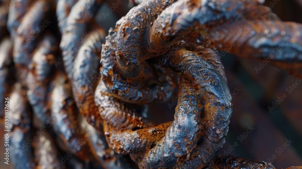 Rusty twisted metal appears like industrial art in macro view Rusty twisted metal appears like industrial art in macro view