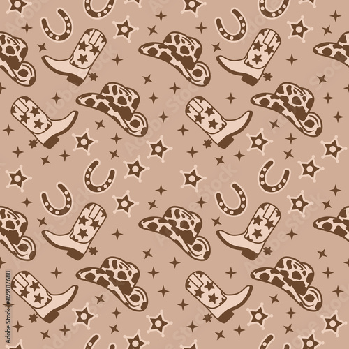 Cowgirl, Rodeo Seamless Repeat Pattern 