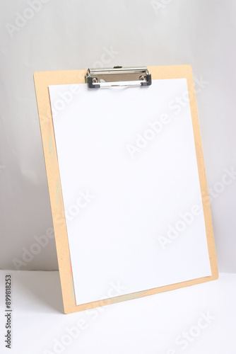 clipboard with blank paper