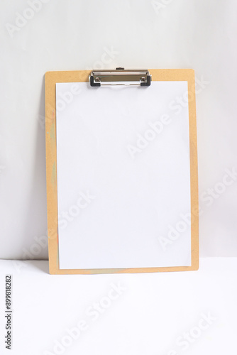clipboard with blank paper