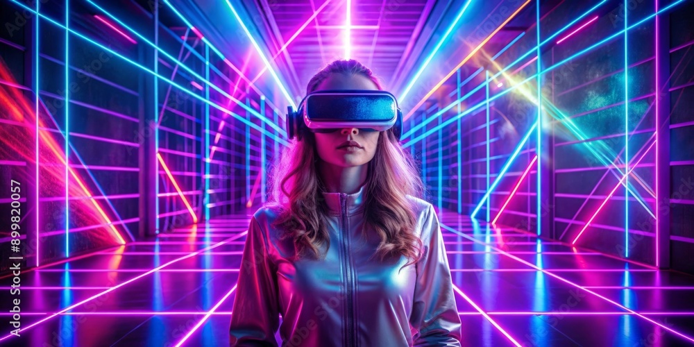 Woman in a Futuristic Virtual Reality World Woman in a Futuristic Virtual Reality World