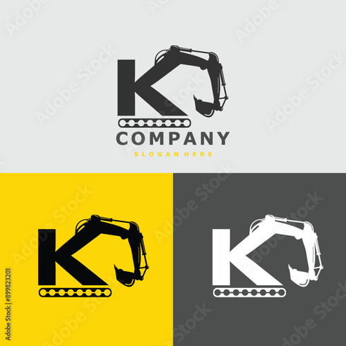 letter k and arm excavator