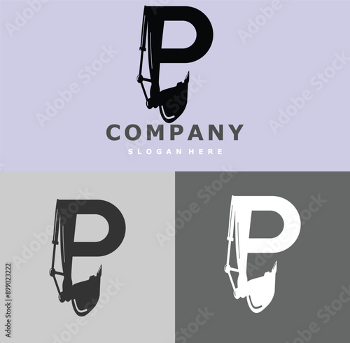 letter p and arm excavator