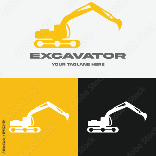 simpel excavator logo design