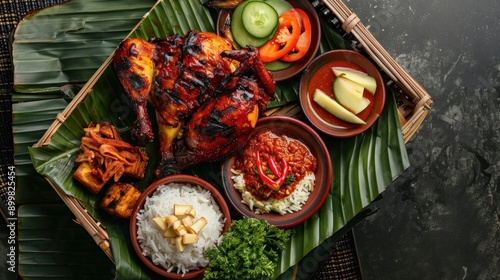 grilled chicken. Indonesian char-grilled chicken. Ai generated
