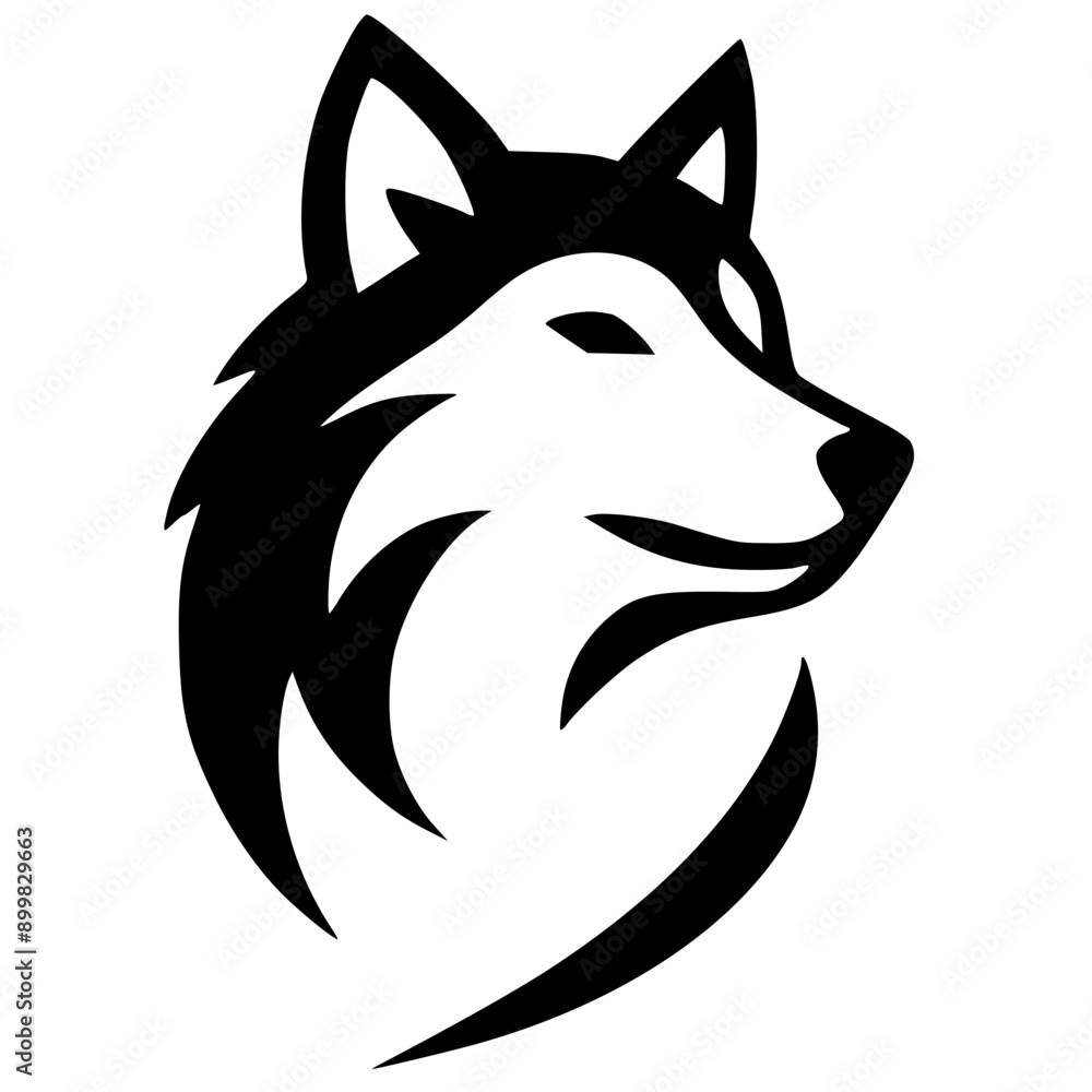 Obraz premium Wolf e-sports logo silhouette