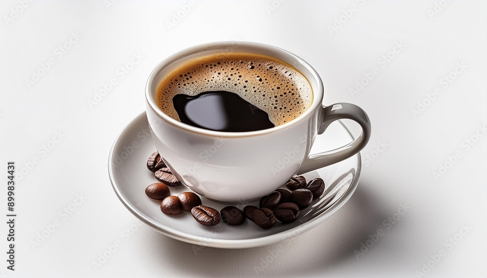 cup of coffee with beans cup of coffee with beans