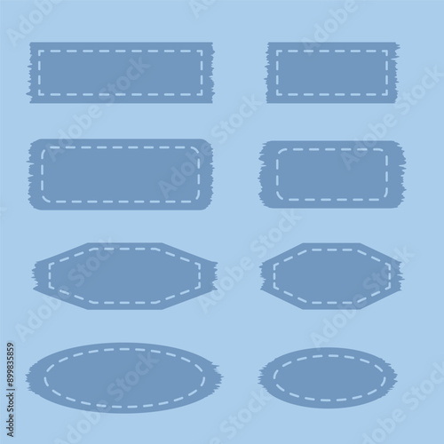 Set of vector frames for text in blue