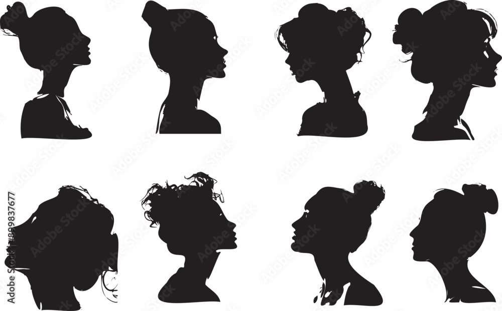 Silhouette Female cameo Black and White Silhouette Female cameo Black and White
