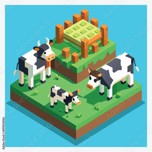 Stunning Isometric Illustrations of Cows, A Comprehensive Collection
