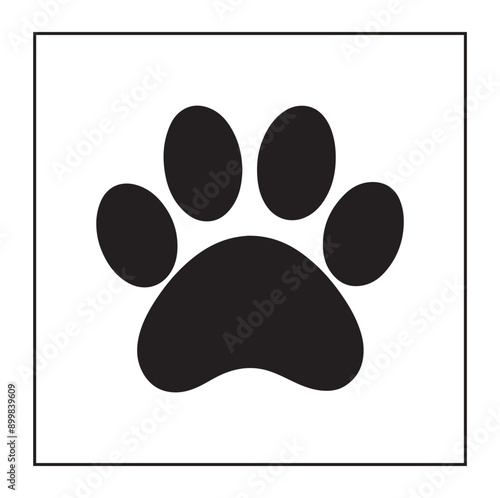 Hand drawn paw vector design on a white background
