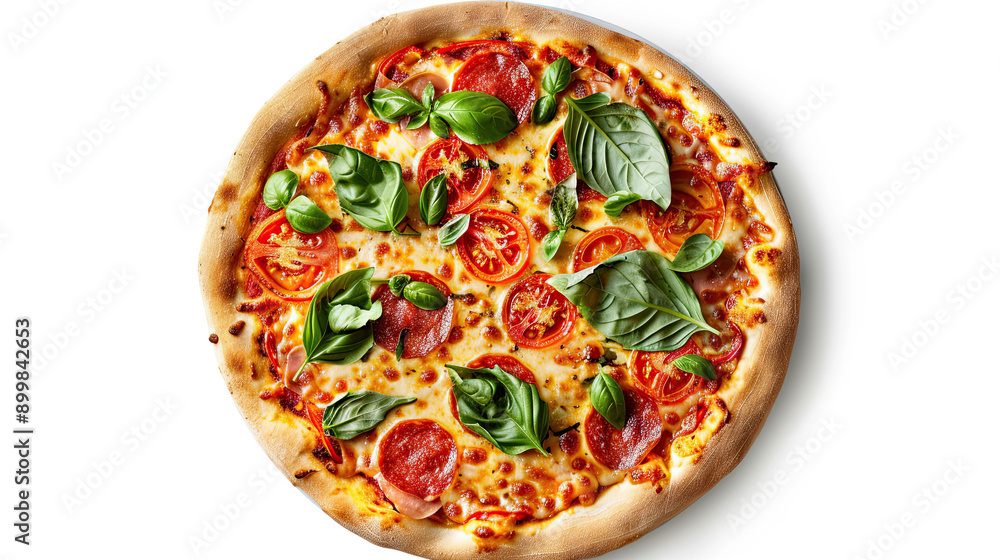 Top view of a Vegetable pizza floating in the air isolated on white background delicious and appetizing slice vibrant and colorful toppings mouth-watering and cheesy pizza dynamic and fun presentation Top view of a Vegetable pizza floating in the air isolated on white background delicious and appetizing slice vibrant and colorful toppings mouth-watering and cheesy pizza dynamic and fun presentation