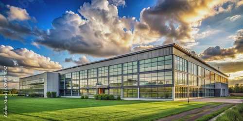 Modern Office Building with Sunset Sky, clouds, architecture, building, sunset, landscape © Stock Spectrum