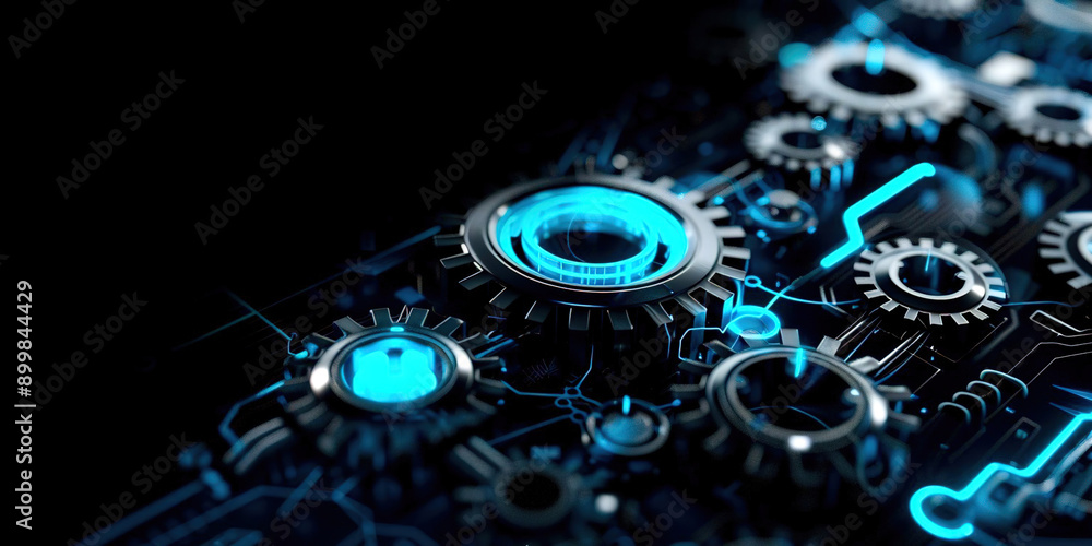 Obraz premium Cogwheel on abstract background