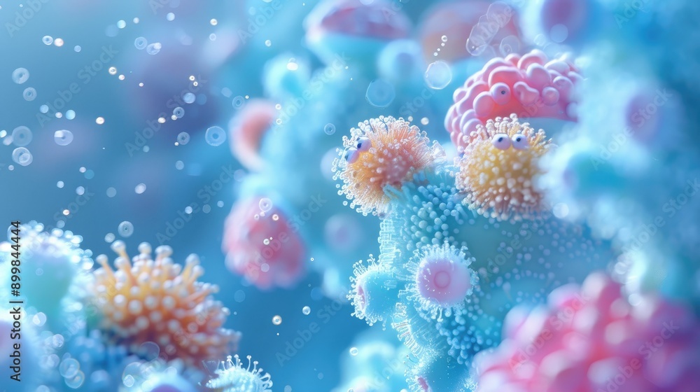 Cute character image of coral reef made of atoms AI generated Cute character image of coral reef made of atoms AI generated