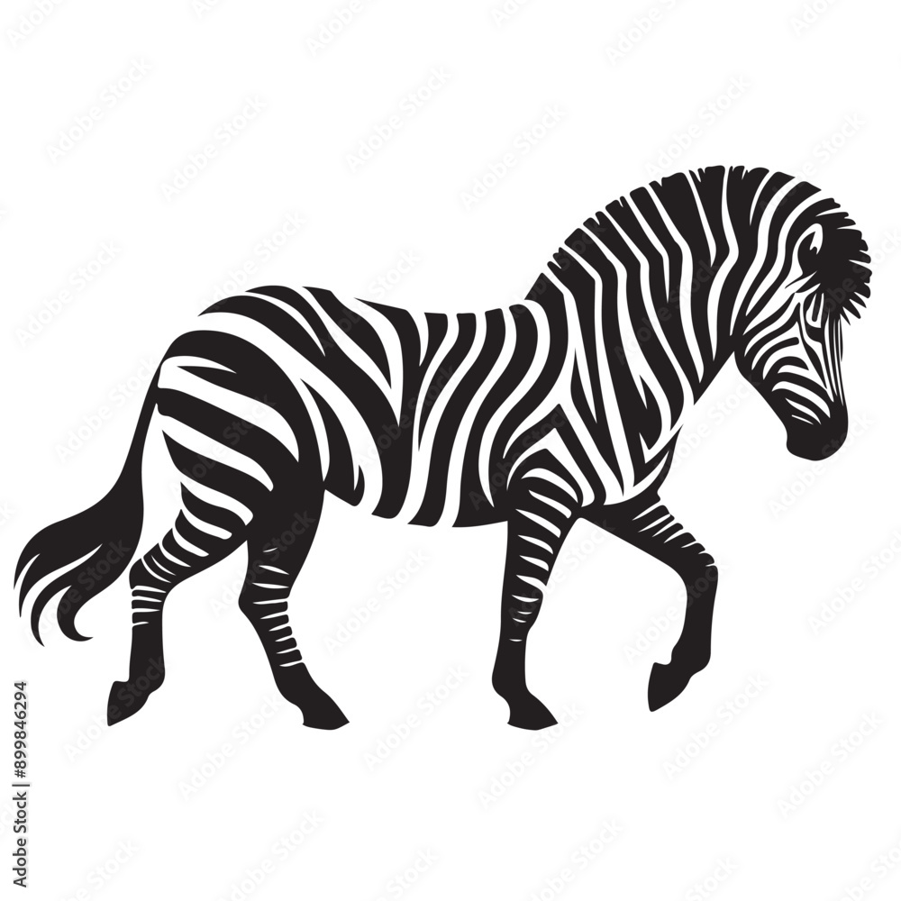 Obraz premium zebra Silhouette vector white back ground