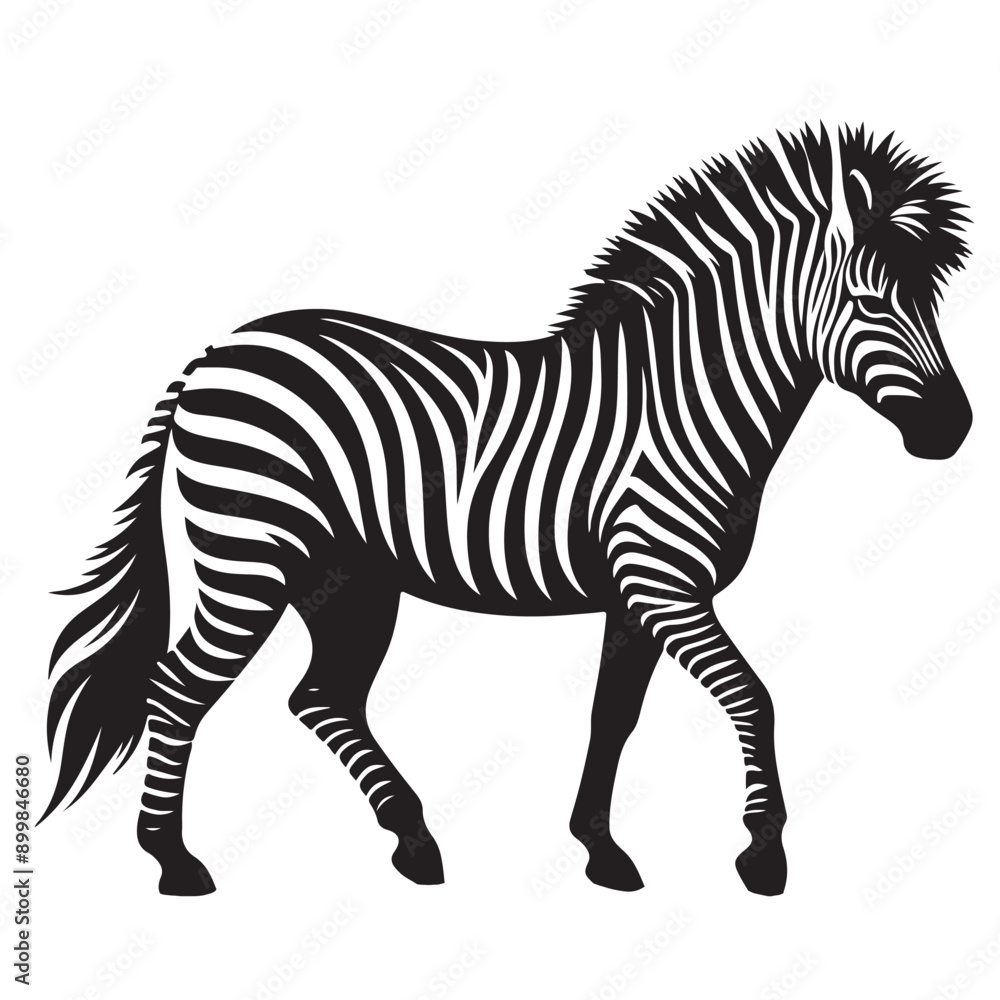 Obraz premium zebra Silhouette vector white back ground