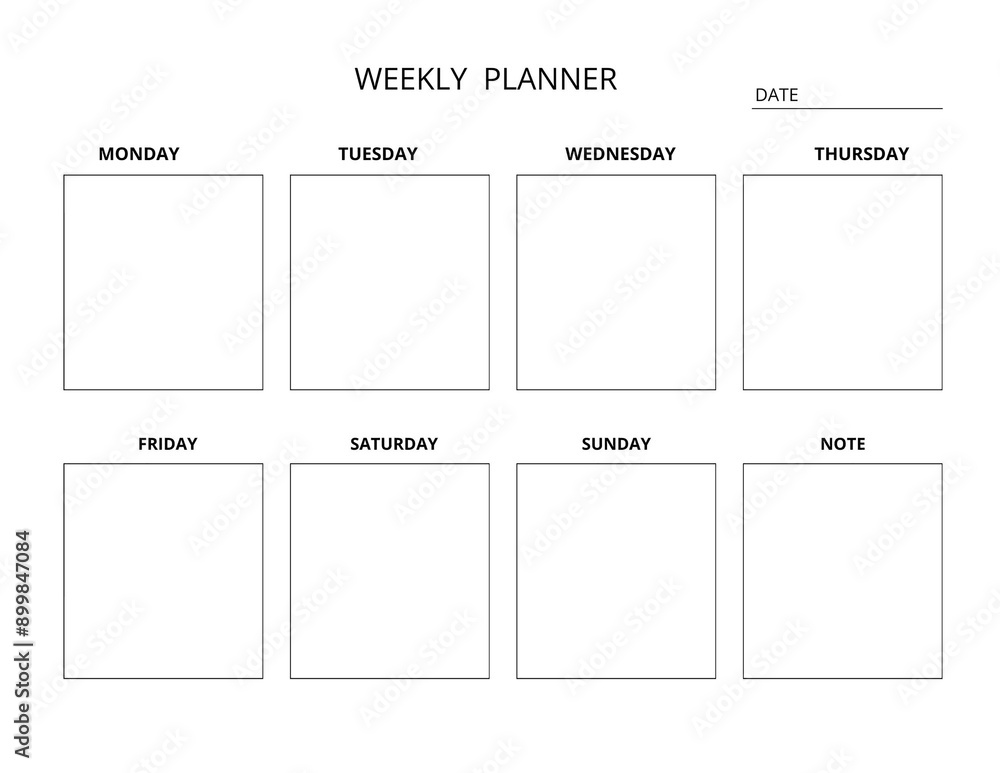 Weekly Planner Monday, Sunday Start Printable to planning design easy to use Weekly Planner Monday, Sunday Start Printable to planning design easy to use
