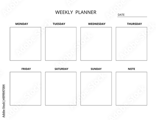 Weekly Planner Monday, Sunday Start Printable to planning design easy to use photo