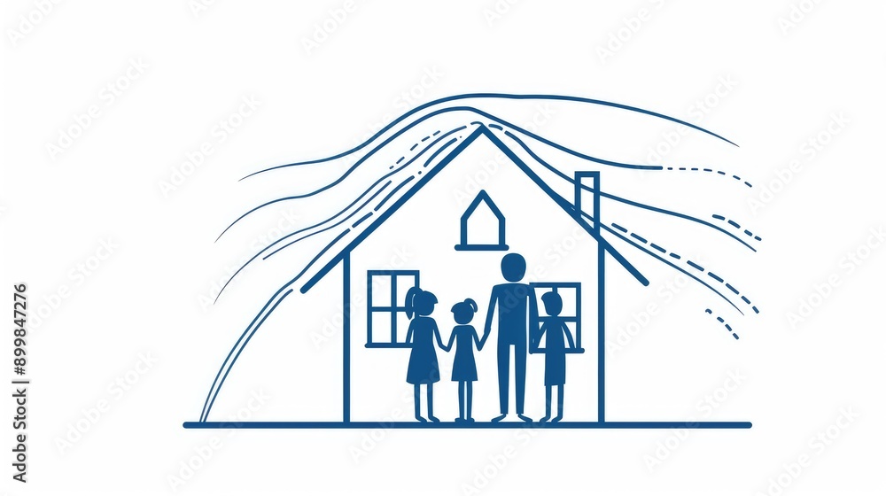 continuous line of real estate insurance.single line vector of family holding artificial roof.family insurance concept one line drawing AI generated continuous line of real estate insurance.single line vector of family holding artificial roof.family insurance concept one line drawing AI generated