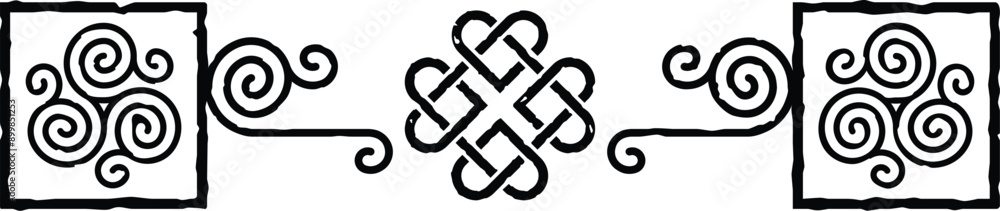 Celtic Triskele Header - Square Ends - Heart Knot Celtic Triskele Header - Square Ends - Heart Knot