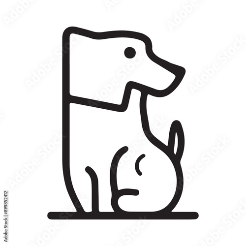 Dog vector icon art illustration