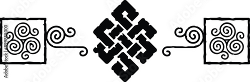 Celtic Triskele Header - Square Ends - Viking Knot