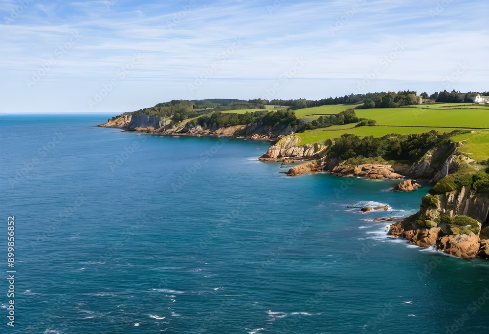 Fototapeta premium A view of the French Coastline in Brittany