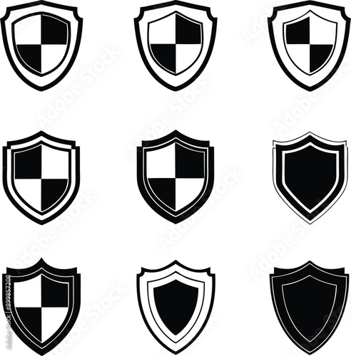  Set Of Shield Icons Emblems Templates For Design photo