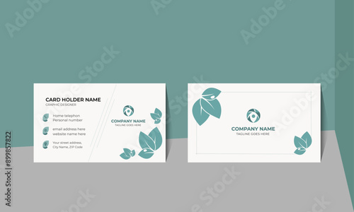 Modern and simple flowers business card design Creative and clean business card  Vector business card for business and personal use vector illustration design
 