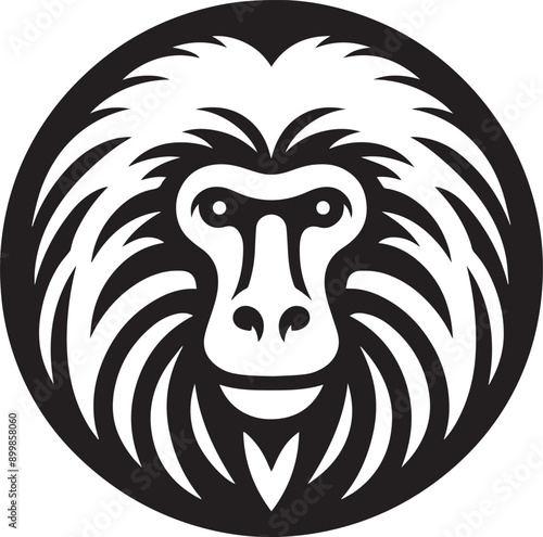 Baboon vector icon isolated on a white background. Baboon logo illustration.