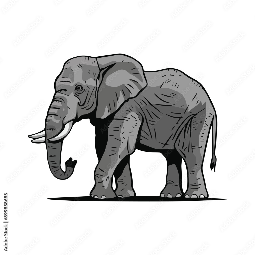 Obraz premium An elephant vector on a white background 3.eps